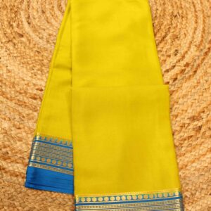 Olive & Blue Mysore Crepe Silk Saree