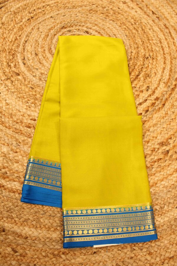 Olive & Blue Mysore Crepe Silk Saree