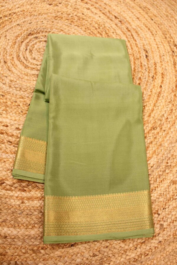 Mehendi Green Mysore Crepe Silk Saree