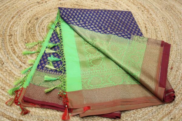 3D Kashi Katan Semi Banaras Silk Saree - Image 2