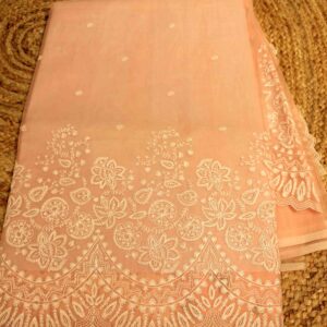 Semi Organza Embroidery Scallop Border