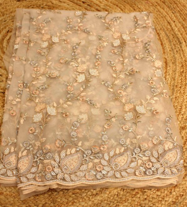 Soft Net Saree Zari & Stone Work