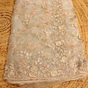 Alternative view of Soft Net Saree Zari & Stone Work