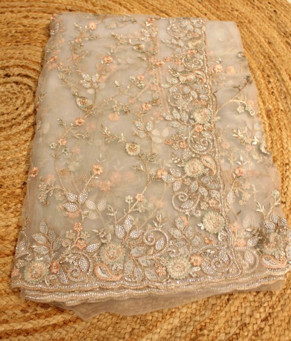 Soft Net Saree Zari & Stone Work - Image 2