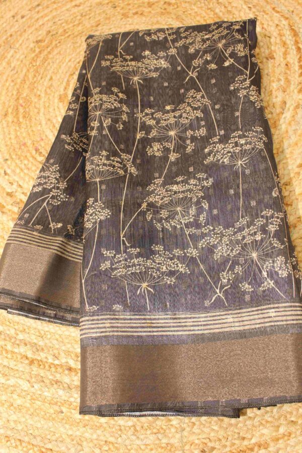 Black with Zari Buttas - Floral