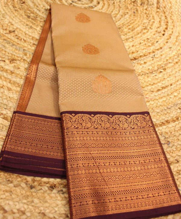 Mango Buttas with Big Border Semi Kanchi Saree - Image 2