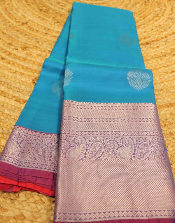 Kanchi Silk Saree with Big Border & Buttas - Image 3