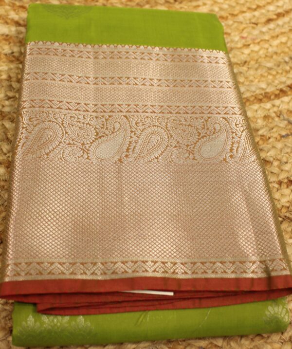 Kanchi Silk Saree with Big Border & Buttas - Image 6