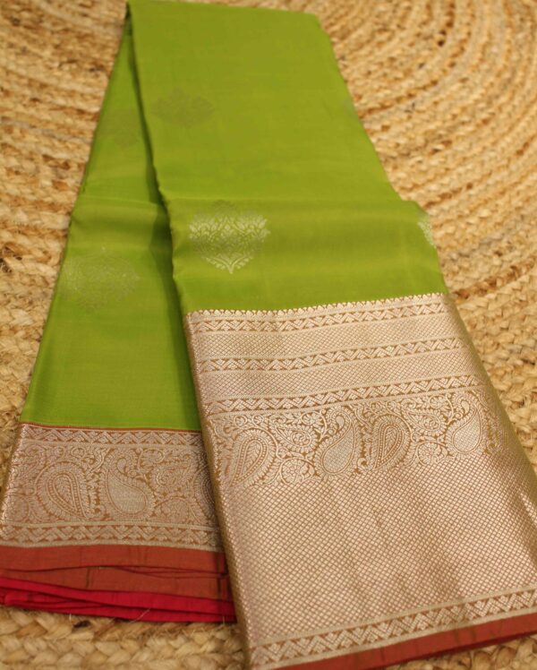 Kanchi Silk Saree with Big Border & Buttas - Image 7