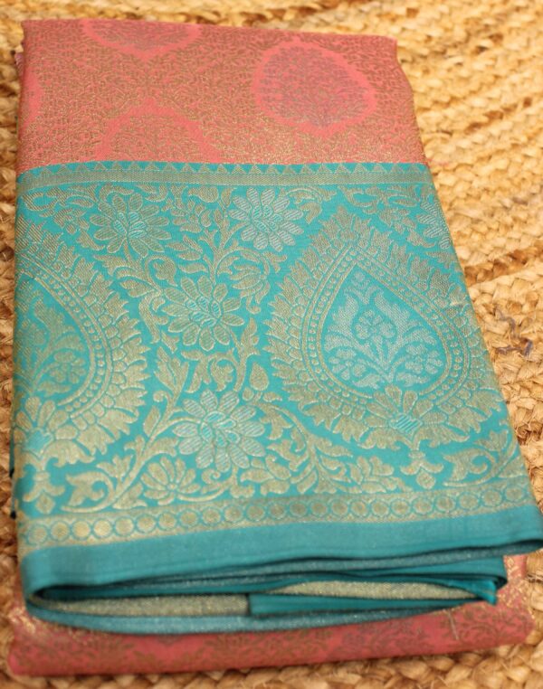 Pink & Sona Roopa Zari Brocade Pure Kanchi Silk Saree