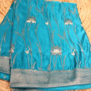 Floral Satin Banaras Silk Saree