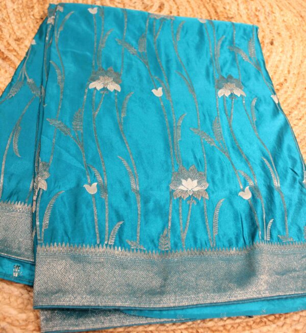 Floral Satin Banaras Silk Saree