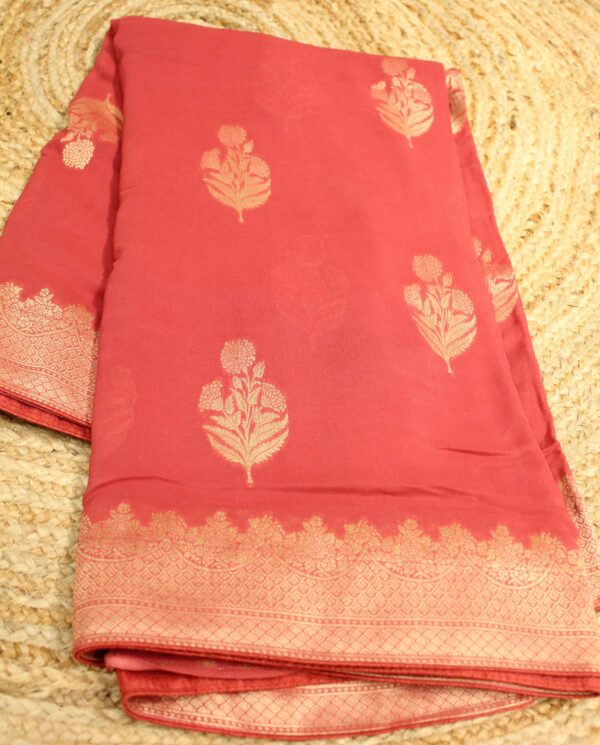 Floral Butta Georgette Saree - Image 4