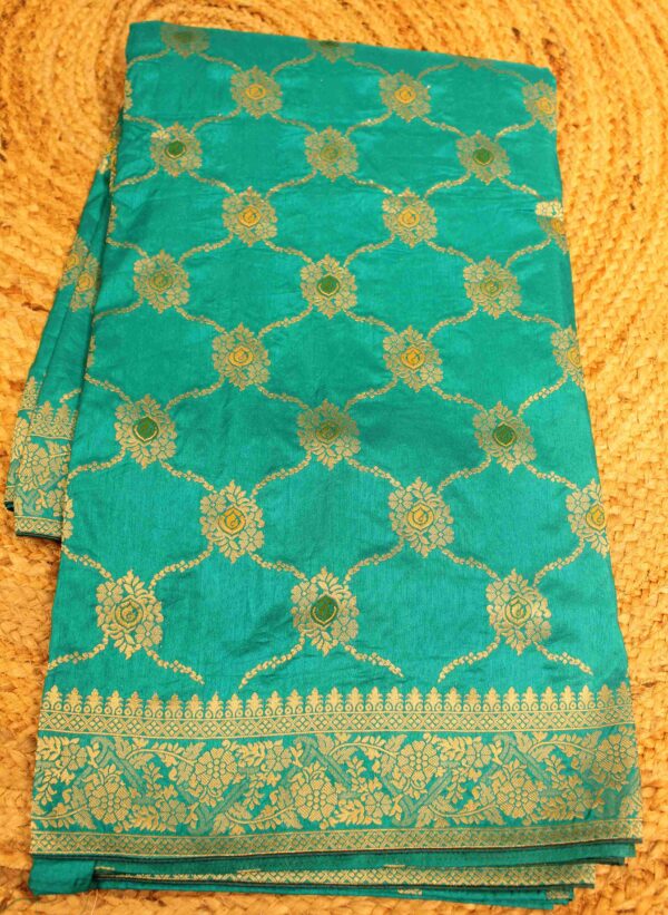 Zari Woven Jaal with Meenakari Semi Banaras Saree