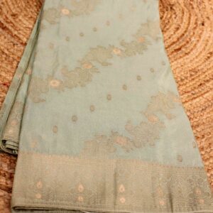 Alternative view of Semi Banaras Silk Diagonal Jaal Saree