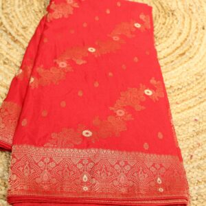 Semi Banaras Silk Diagonal Jaal Saree