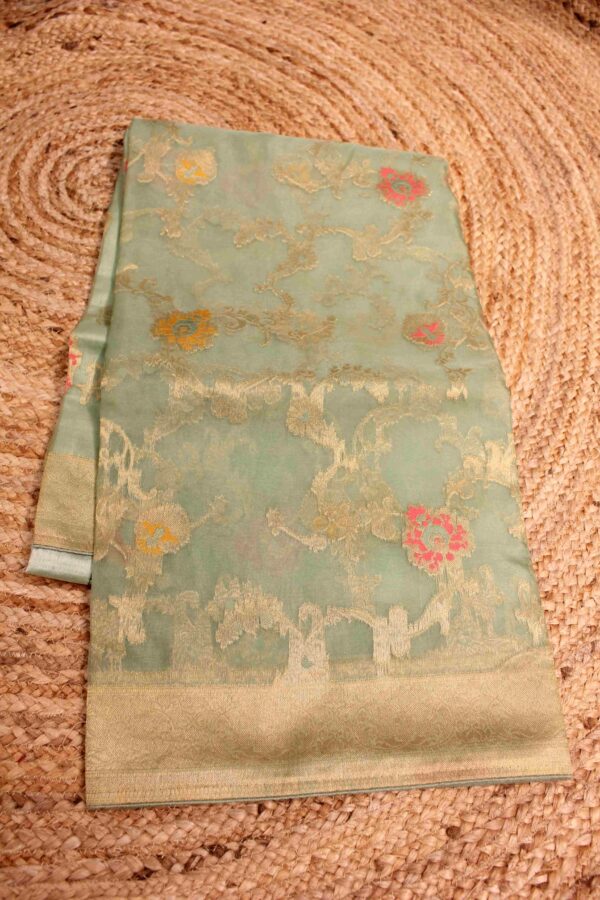 Semi Organza Meenakari Saree