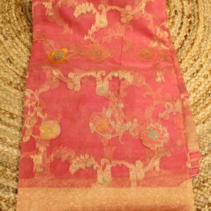 Alternative view of Semi Organza Meenakari Saree