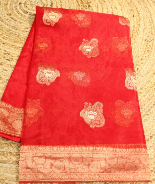 Semi Organza Buttas Saree - Image 2