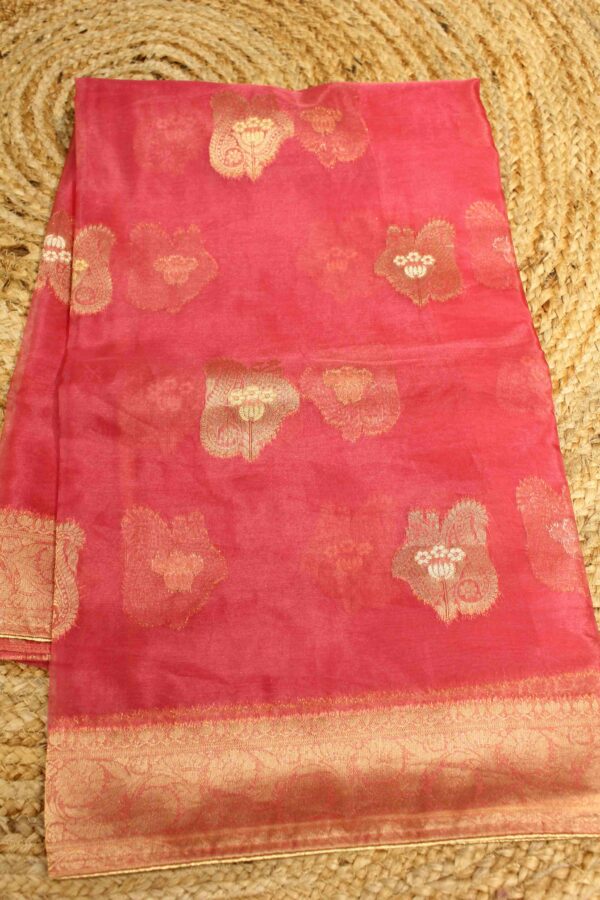 Semi Organza Buttas Saree - Image 3