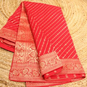 Diagonal Stripes Georgette Saree