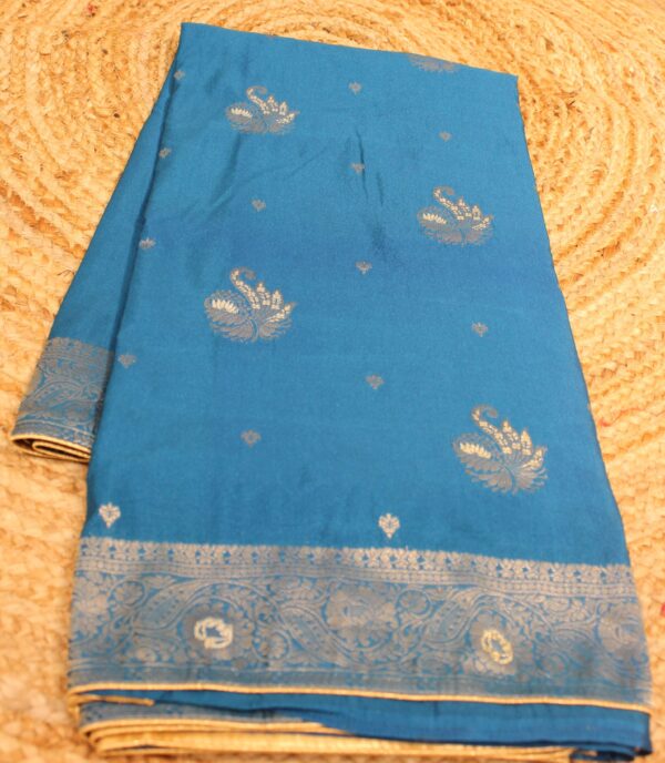 Semi Banaras Silk Buttas Saree - Image 2