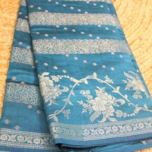 Alternative view of Pure Chiniya Silk Zari Horizontal Jaal Banaras Saree