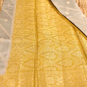 Alternative view of Pure Chiniya Silk Diagonal Zari Buttas Banaras Saree
