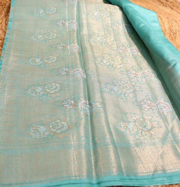 Pure Chiniya Silk Sona Roopa Zari Floral Jaal Banaras Saree
