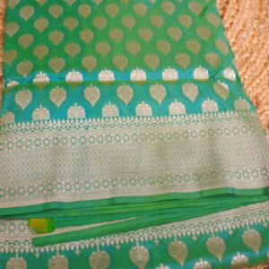 Green Zari Buttas Pure Katan Banaras Silk Saree