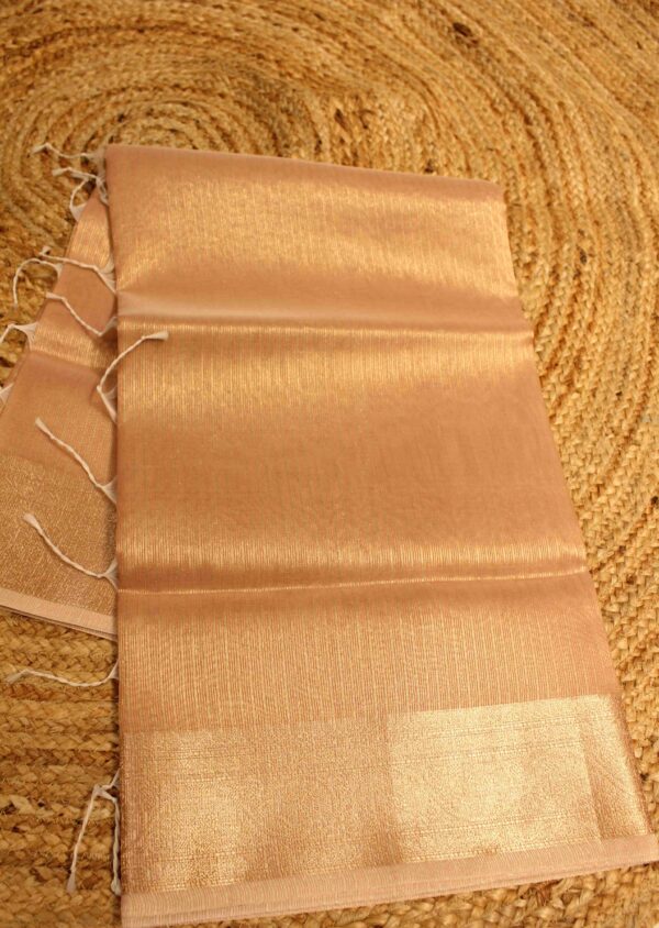 Zari Vertical Lines Tissue Saree