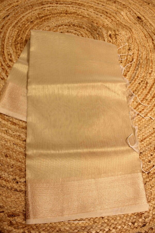 Zari Vertical Lines Tissue Saree - Image 2