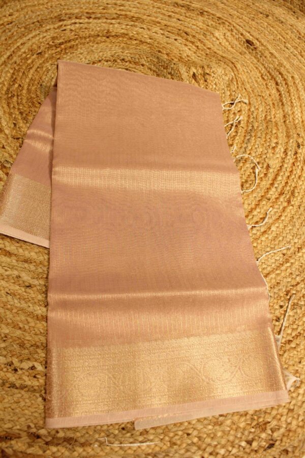 Zari Vertical Lines Tissue Saree - Image 3