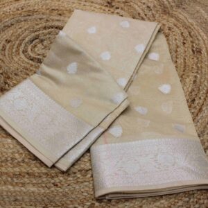 Alternative view of Zari Buttas & Floral Border Organza Saree