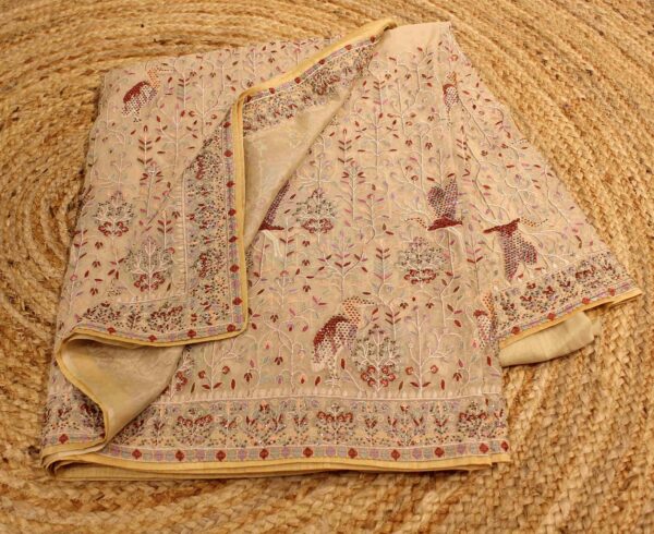 Thread Embroidery & Zircon Work Designer Saree - Image 3