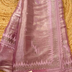 Thread Work Motifs & Zircon Work Designer Saree