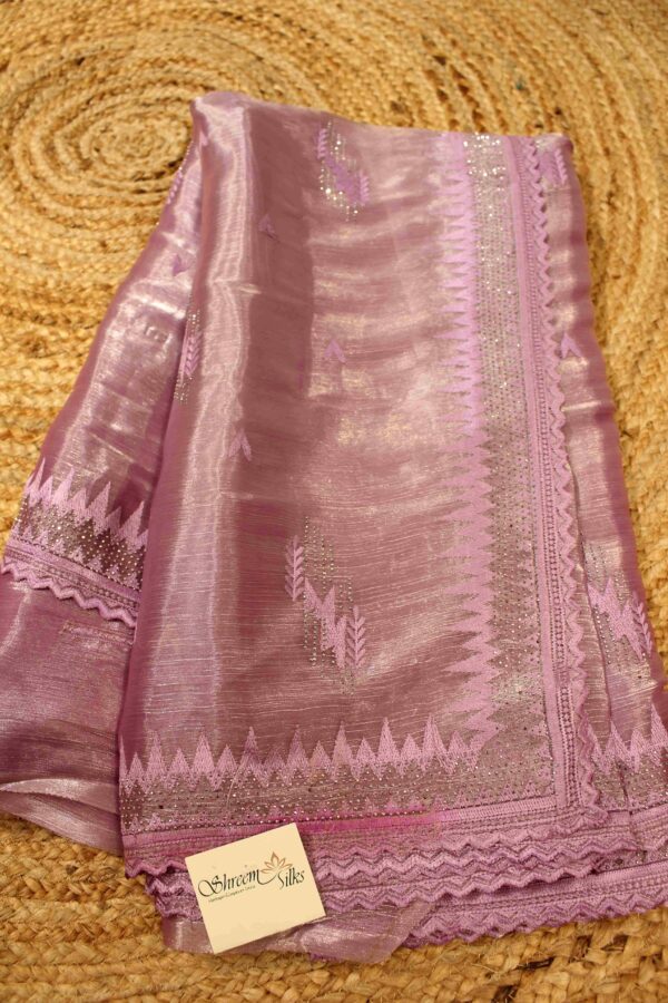 Thread Work Motifs & Zircon Work Designer Saree
