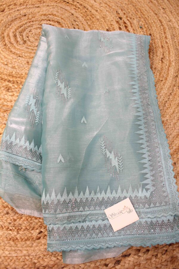Thread Work Motifs & Zircon Work Designer Saree - Image 2
