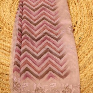 Soft Net Embroidery With Zircon Work