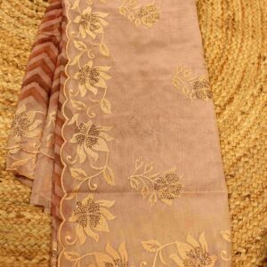 Alternative view of Soft Net Embroidery With Zircon Work