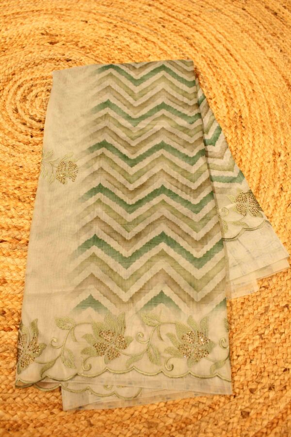 Soft Net Embroidery With Zircon Work - Image 3