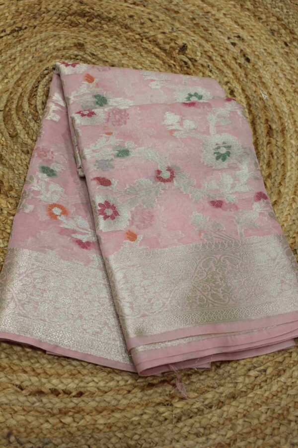 Zari Jaal with Meenakari Georgette Saree