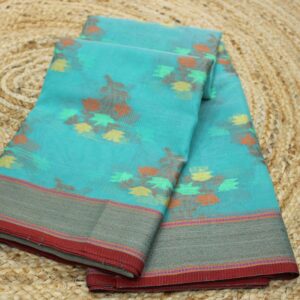 Alternative view of Floral Motifs Kota Checks Cotton Saree