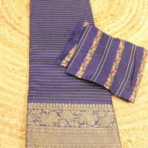 Zari Horizontal Stripes Crepe Saree