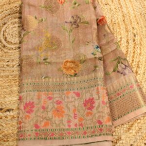 Alternative view of Digital Print with Zari Butta & Meenakari Tussar Saree