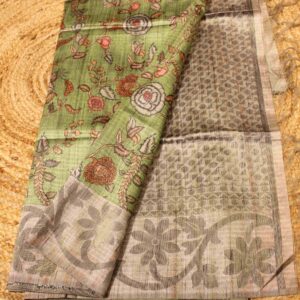 Printed Jaal & Self Embossed Tussar Saree
