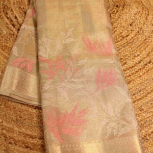 Gold Embroidery Tissue Saree