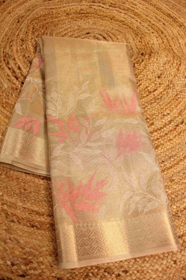 Gold Embroidery Tissue Saree