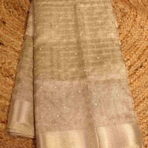 Mirror & Sequence work Tissue Saree