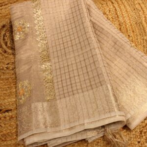 Zari Checks Thread workTissue Saree